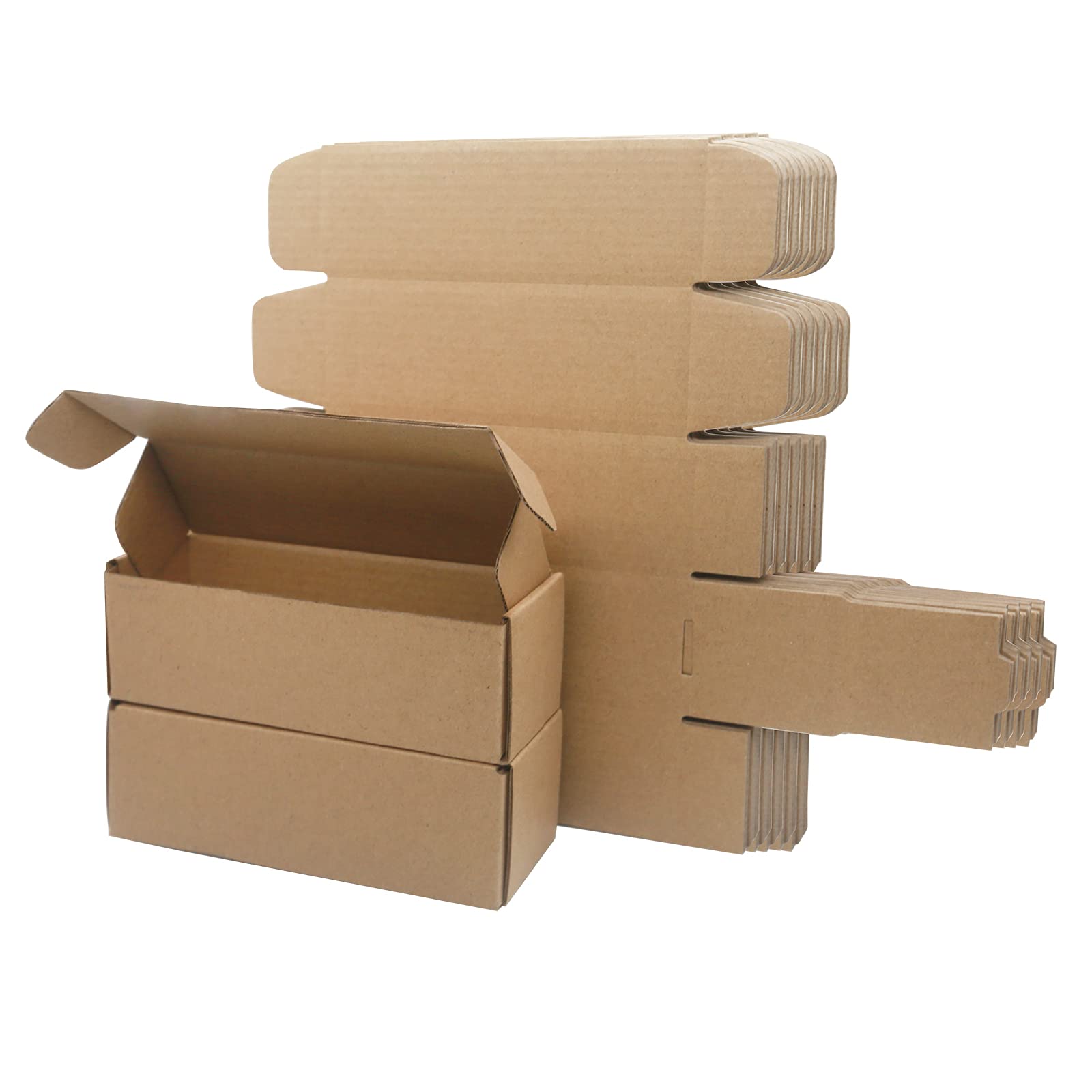 Corrugated Cardboard Shipping Boxes, 155×50×50mm Royal Mail Small Parcel PiP Postal Boxes, Long Narrow Brown Packaging Mailing Boxes for Business, Posting, Storing or Gift (Pack of 10)