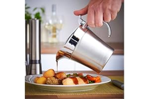 Stainless Steel Double Insulated Gravy Boat with Hinged Lid (16 OZ / 450ML)