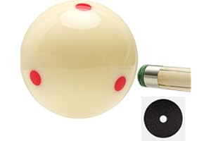 VIBRANTIA Pro-Cue Ball 2-1/4" - Professional Training Pool Billiard Ball, White Cue Ball with 6 Red Dots,High-Impact Resin, Tournament Standard