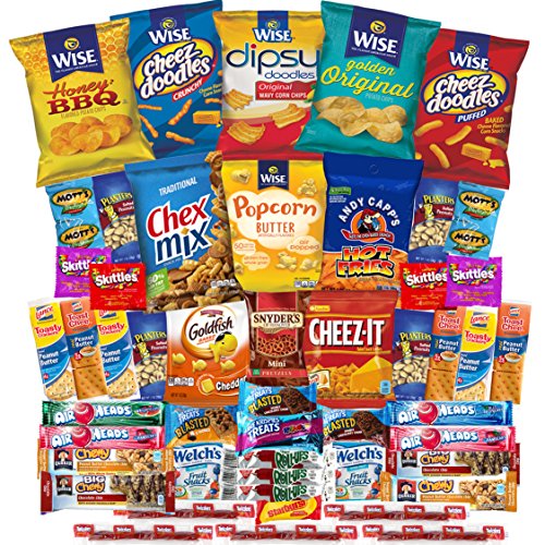 Care Package of Ultimate Sampler Mixed Cookies , Bars, Chips, Candy Snacks for Office, College, Schools, Friends & Family, Military, Variety Pack (50 Count)