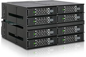 ICY DOCK Rugged 8 x 2.5 SAS/SATA HDD/SSD Mobile Rack Enclosure for 2 x 5.25 Bay (2 x Mini-SAS HD) | ToughArmor MB508SP-B