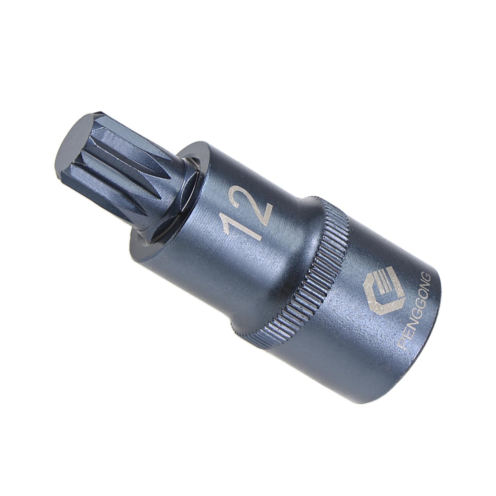 CoCud Triple Square Spline Bit Socket, M12 Bit 1/2" Drive 2" Length, Star S2 Alloy Steel Cr-V Socket Blue - (Applications: for Fastener Application)