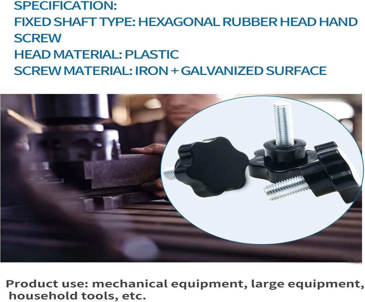 Luchang M6 M8 M10 38# Gewinde Kopfdurchmesser 38 mm Schwarz//Silberfarben Schraubenzieher mit Kunststoffkopf Ersatz Stern Handknauf Feststellschraube