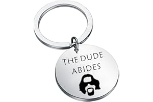 BLEOUK The Dude Gift Lebowski Inspired Keychain Crime Movie Fans Gift Bowling Gift