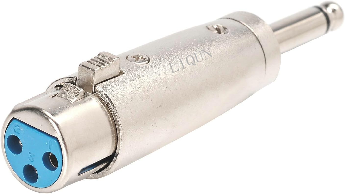 XLR 3pin Female To 1/4" 6.35mm Mono Male Plug Audio Cable Mic Adapter