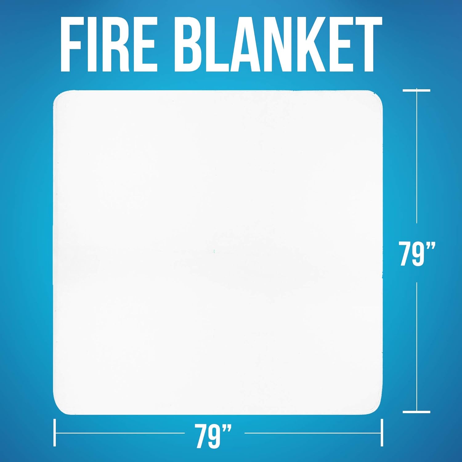 JJ CARE [Extra Large] Fire Blanket for Home 6.5 ft x 6.5 ft with Hook & Gloves, Fire Suppression Blanket, Emergency Fire Blanket for People, Fire Blanket Kitchen, Emergency Use - White: Sports & Outdoors