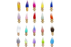 YINTLILOCN Lucky Mini Troll Dolls PVC Vintage Action Figures Cake Toppers Chromatic Adorable Cute Little Guys Collection, School Project, Arts Crafts, Party Favors (20pack-A)