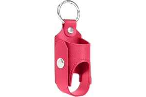 GEDOX Inhaler Storage Case - Inhaler Keychain Holder | Inhaler Spacer Holder Case with Metal Buckle | Lightweight Protective PU Leather Inhaler Case for Travel, Daily Use, School, Hiking, Hot Pink