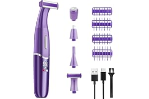 BETIDOM Electric Razor for Women, 4 in 1 Womens Electric Razor, Cordless Protable Body Hair Removal for Eyebrow Face Nose Legs Underarms and Bikini Line, Personal Womens Shaver Set for Wet and Dry