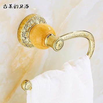 Joeesun Anillo de toalla tallado Colgante de baño de jade de estilo