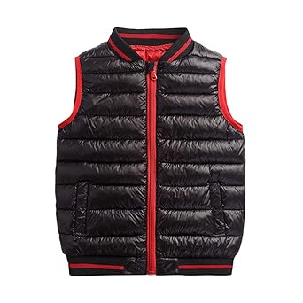 BESBOMIG Kinder Steppweste in Daunenoptik Ärmellos Winterjacke - Gesteppte Windfeste Freizeitweste für Jungen Mädchen Winter Bodywarmer 3-8 Jahre