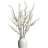 Ammyoo 4Pcs Cherry Blossom Branches Artificial Flowers for Spring Summer Indoor Decoration,Faux Long Stem Artificial Flowers 
