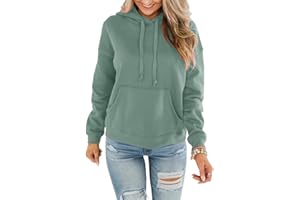 Bingerlily Women's Casual Hoodies Long Sleeve Solid Lightweight Pullover Tops Loose Sweatshirt with Pocket