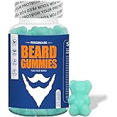 VAEYAE Big Beard Growth Gummy for Men, 60 Blueberry Flavored Gummies, with 10K MCG Biotin B12 Collagen and Elite Beard Hair Grooming Nutrients & Vitamins, Grow Stronger, Longer, Thicker & Fuller Beard