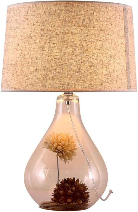 Wshfor Cancella Tabella Di Vetro Della Lampada Fai Da Te Lampada Da Comodino Per Hotel E Arredato Con Lampada Da Tavolo Soggiorno Contiene Fiori Finti Arte Contemporanea Amazon It Illuminazione