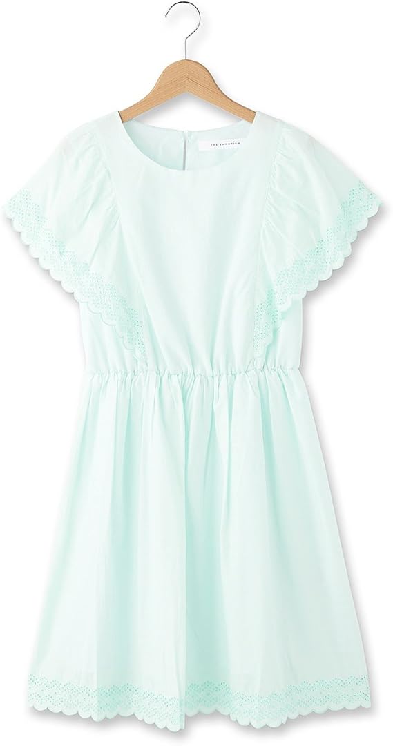 Amazon Co Jp ジ エンポリアム The Emporium スカラップ刺繍ワンピース 40 L ブルー 092 服 ファッション小物