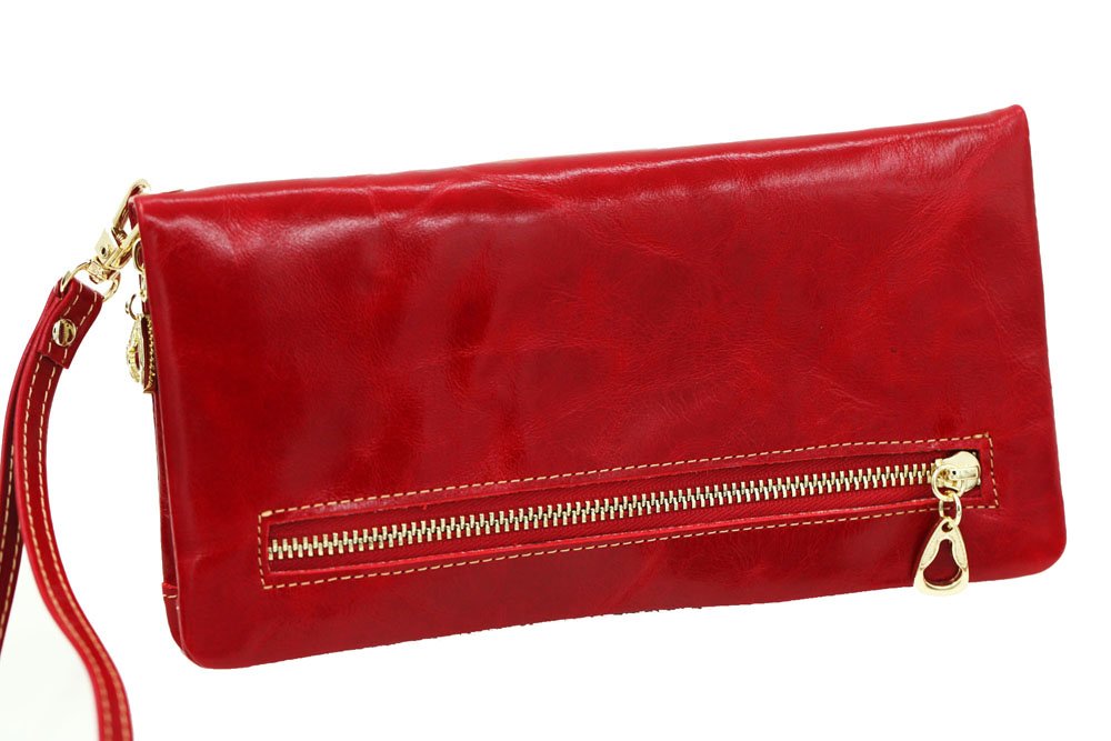 Womens Lady Blocking Wallet Classic Clutch Leather Wallet Card Holder Purse Handbag Red