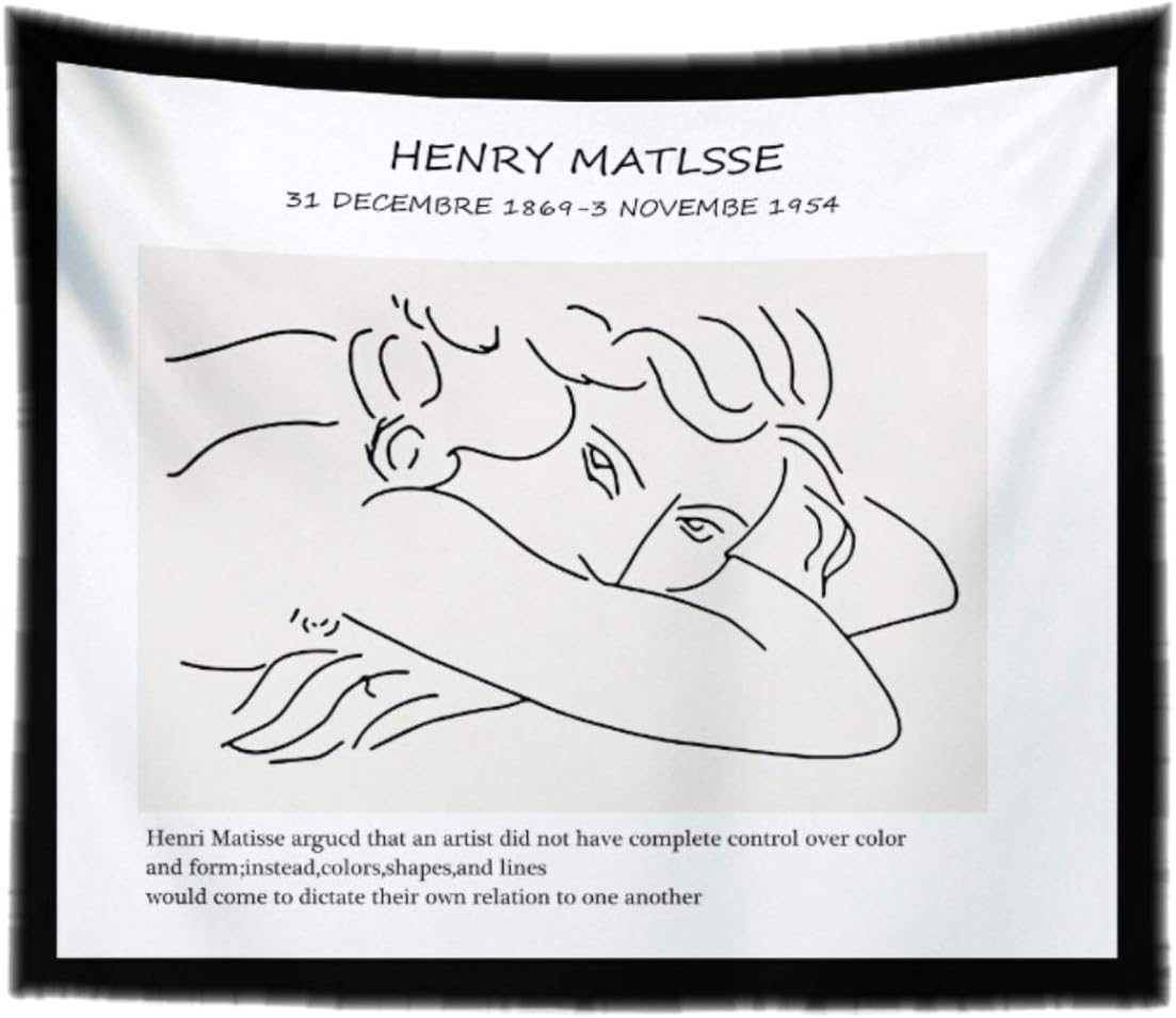 Amazon Co Jp マダム デボラ タペストリー 絵 インテリア 雑貨 韓国 絵画 ファブリックポスター 線画 布ポスター 壁掛け 壁飾り 個性ギフト デザイン1 ホーム キッチン