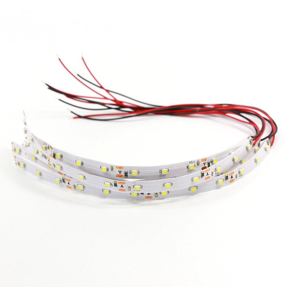 DD08W 5pcs Prewired Bright White Strip Led 3528 SMD LED Light Self-adhesive 12V ~ 18V 20CM for model train layout New