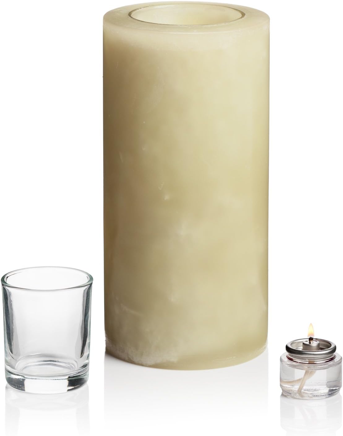 Stone Candles L8LO Dusty Green Luminary Candle, 4-Inch by 8-Inch