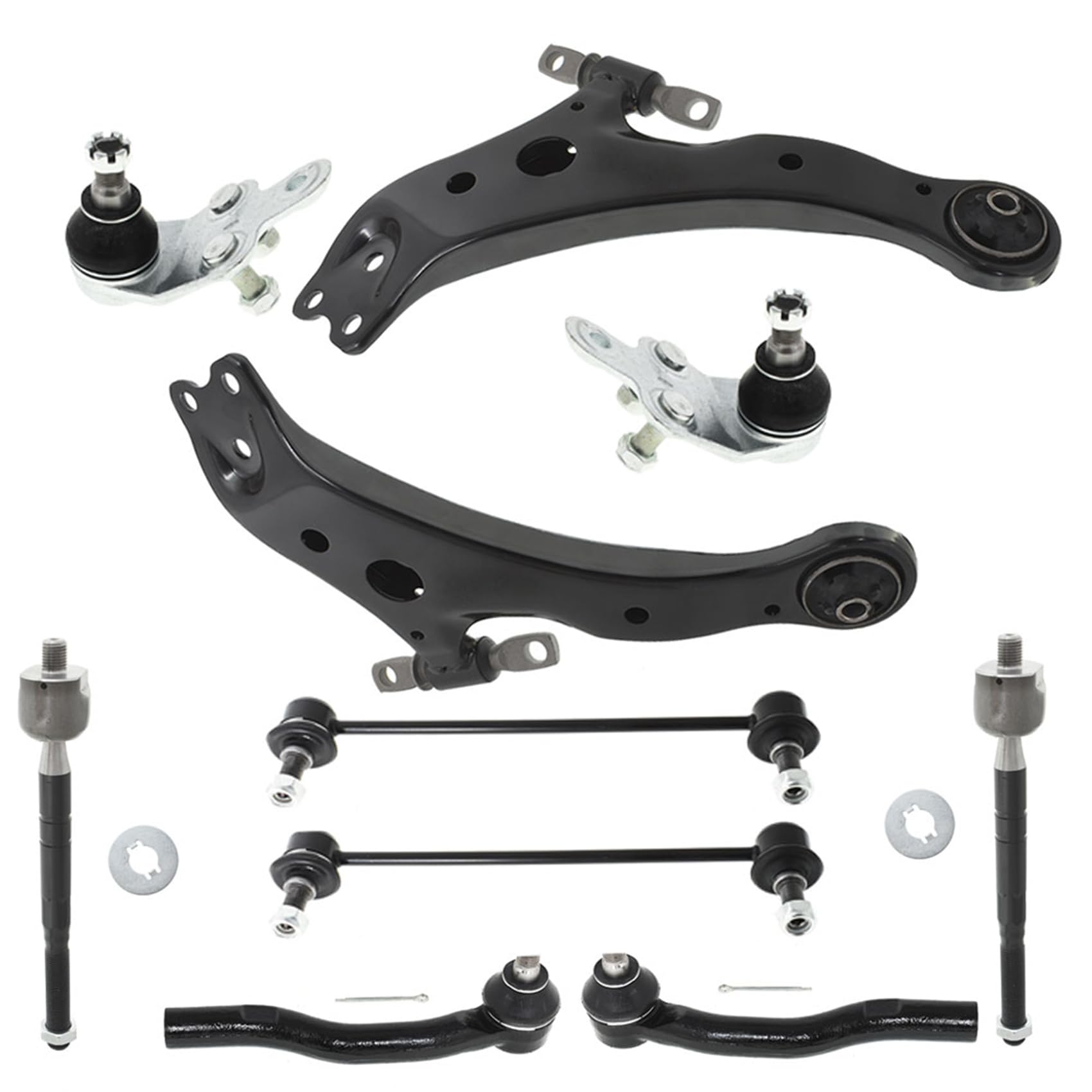 Photo 1 of labwork 10pc Front Lower Control Arms Ball Joint Assembly Tie Rod End Sway Bar Link Kit Driver & Passenger Side Replacement for Toyota Camry Suspension Kit 2007-2011