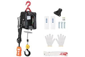 OZHOMY 1100LBS Portable Electric Hoist 3 in 1 Control Methods 1500W Chain Hoist Portable Winch with Overload Protection for G