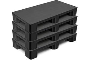 Vercraft 1 Pcs Plastic Pallet for Basement Storage Easy Stack Lightweight Floor Pallet Display Flooring Room Supermarket Warehouse Christmas, Support up to 2000 Lbs (40'' L X 20'' W X 5.5'' H,Black)