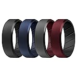 ROQ Silicone Rubber Wedding Ring for Men, Comfort