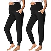 fitglam Women's Maternity Pants Over Belly Lounge Pajamas Clothes Pregnancy Must Haves Joggers with Pockets