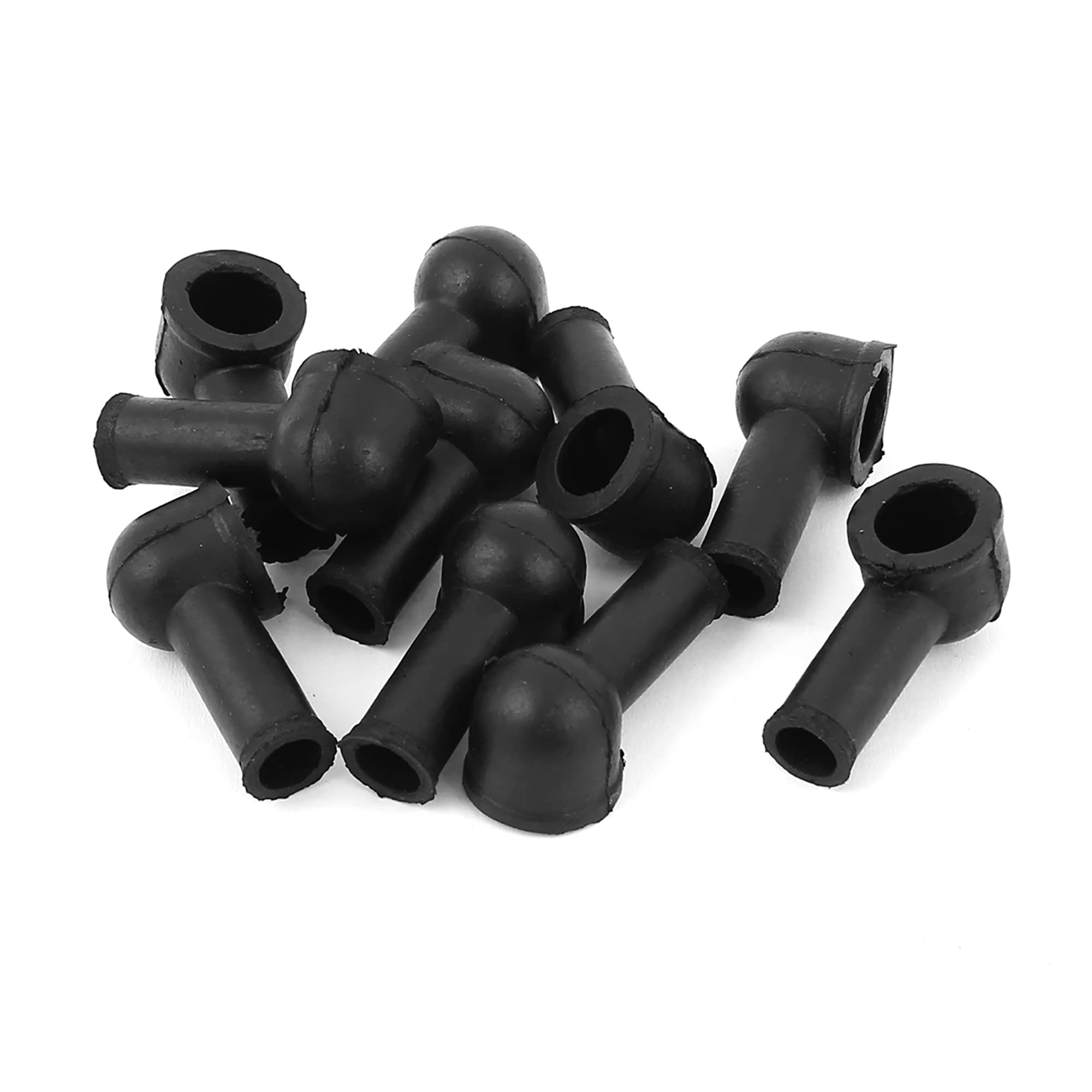 sourcingmap Terminal Insulating Covers 12mm x 8mm 10 Pcs Black