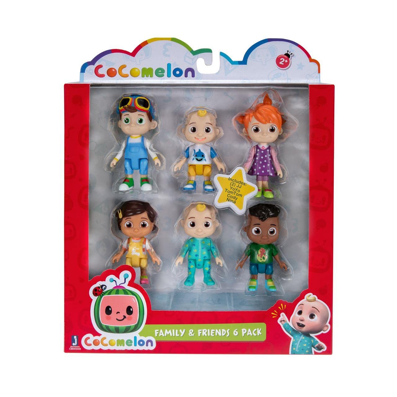 CoComelon Official Friends & Family, 6 Figure Pack - 3 Inch
