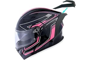 1Storm Motorcycle Modular Full Face Helmet Flip up Dual Visor Sun Shield: HB89 Arrow Pink
