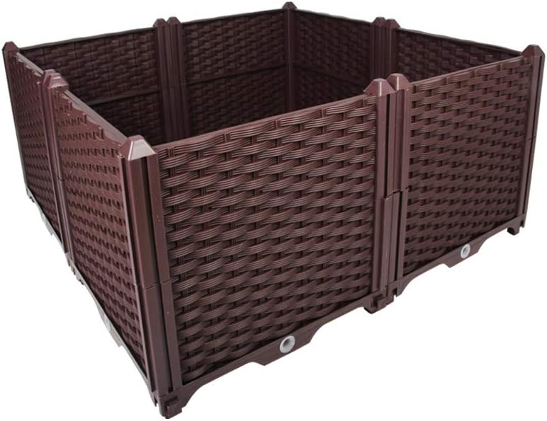 BAOYOUNI Square Raised Garden Bed Kit Indoor Outdoor Plastic Planter Grow Box for Fresh Vegetables Herbs