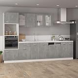 vidaXL Kitchen Cabinet Wall Mounted Storage Shelf Organiser Concrete Grey view 3