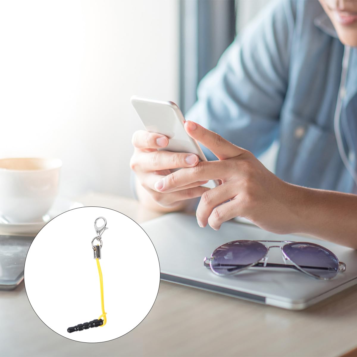 15pcs Dust Plug Charm Straps with Dust Plugs Lobster Clasps DIY Earphone Jack Accessories Cell Charms (Random Color)