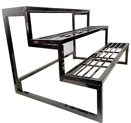 A5 Planter Stand Flower Pot Organiser 3 Step Home Office Balcony Gardening Black