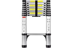 Treemoo Telescopic Ladder 8.5 Feet - Aluminum Telescoping Ladder with Non-Slip Feet - Portable Compact Folding Ladder for Hom