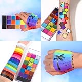 UCANBE Athena Face Body Paint Set 20 Color 10 Brushes Large Pan Halloween view 7