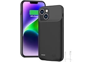 SNRONEW Battery Case for iPhone 14 Plus, Full Encircle 8500mAh Rechargeable Portable Charger Case Extended Battery Pack Charging Case Compatible with iPhone 14 Plus (6.7 Inch) Wireless Charging Case-Black