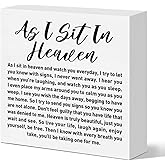 Memorial Sympathy Gifts for Loss of Loved One, Sympathy Gifts for Loss of Dad Mom Husband Son Daughter Brother Sister Remembrance Bereavement Condolence Gifts Wooden Sign, As I Sit in Heaven