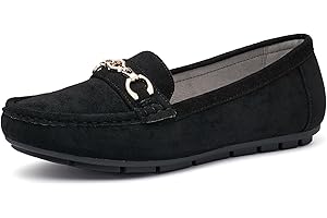 Gasfly Women's Business Loafers Work Casual Flats Shoes Lightweight Penny PU Leather Slip On Walking Shoes