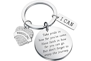 FUSTMW Werstling Keychain Wrestler Charm Inspiration Gifts Wrestling Coach Keychain Wrestling Mom Gift You Are Braver