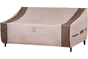 HAMLER Patio Sofa Cover - Heavy Duty Waterproof Outdoor Couch Cover, Fits up to 79" W x 37" D x 24" H, Brown & Beige