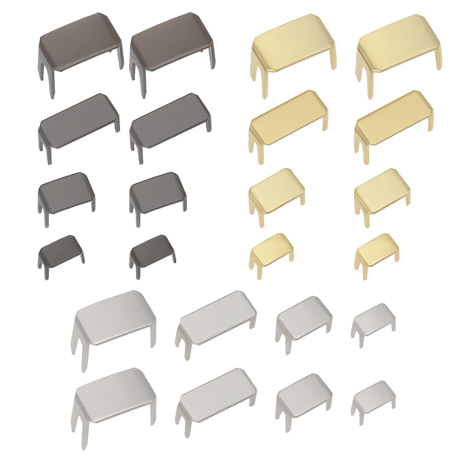 Create idea 60Pcs Zipper Bottom Stops Repair Set 4 Sizes #3#5#8#10 Zip Stopper Repair Gold Silver Black for Bags Coats Jackets Zippers Rescue Close-End DIY Sewing