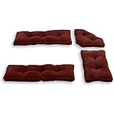 South Pine Porch Hampton 4-Piece Kitchen Nook Cushion Set, Burgundy