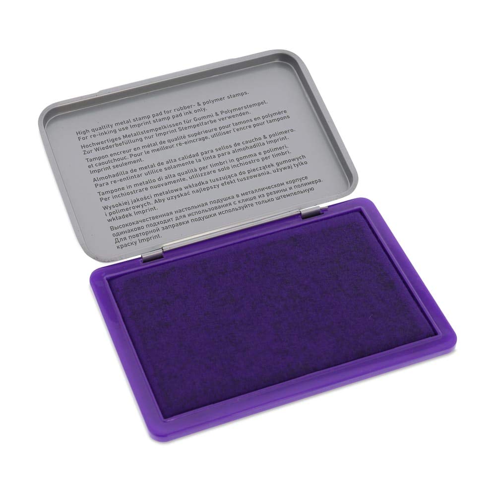 Imprint 9073M Hand Stamp Pad for Daily Needs at Home and in The Office - 1 Ink Pad Purple, Robust Metal Lid, Water-Based Ink, Size 12.5 x 8 cm, Ideal for Hand Stamping