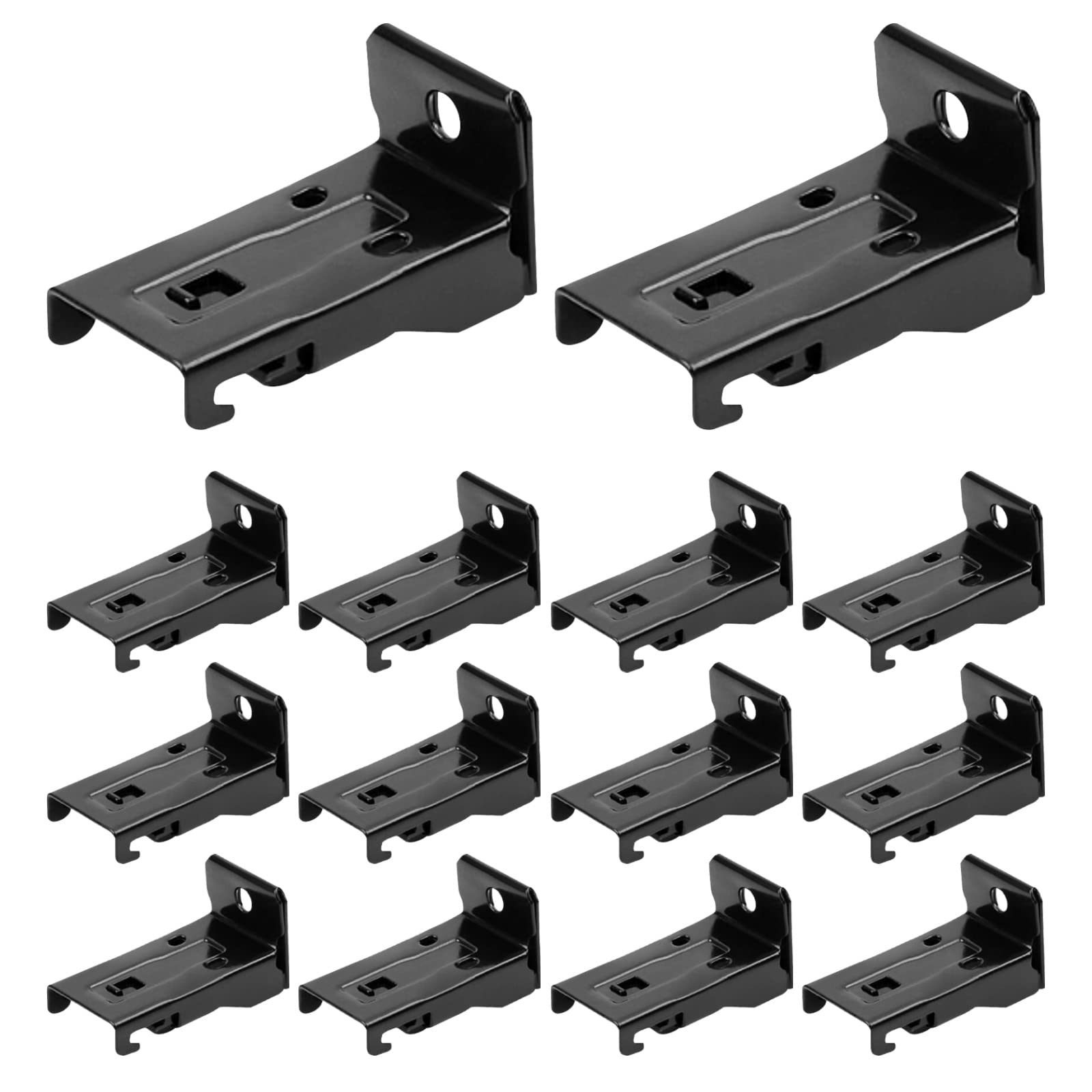 Ceiling Mount Brackets for Flexible Curtain Track, Curtain Track Installation Accessories Black Curve Curtain Track Bracket for Wall Mounted or Ceiling Mounted, Black — image 1