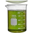 Corning Pyrex 1000-600, 600ml Low Form Griffin Beaker with Pyrex 9985-100, 100mm Watch Glass (Single)
