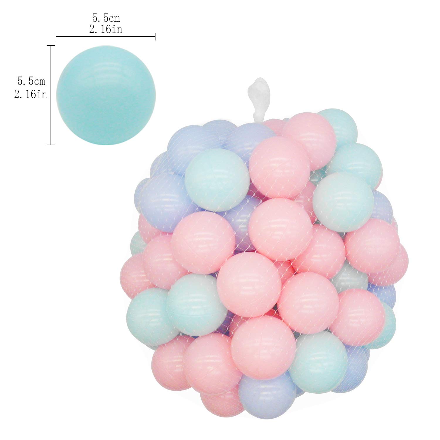 TRENDBOX 100 Macaron Ocean Ball (Ship from USA) for Babies Kids Children Soft Plastic Birthday Parties Events Playground Games Pool