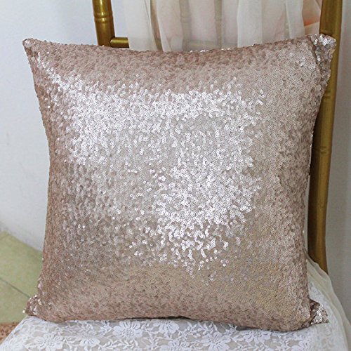 ShinyBeauty Toss Pillow Covers 20x20-Inch,Champagne Decorative Pillow Cover,Throw Pillow Cover,Sparkle Pillow Cover,Pillow Cover